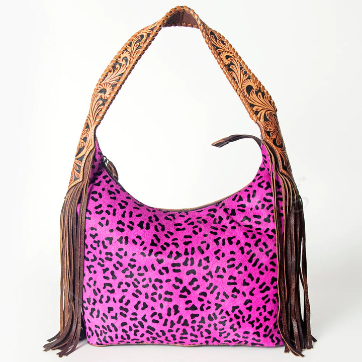 Pink Leopard Leather Bag