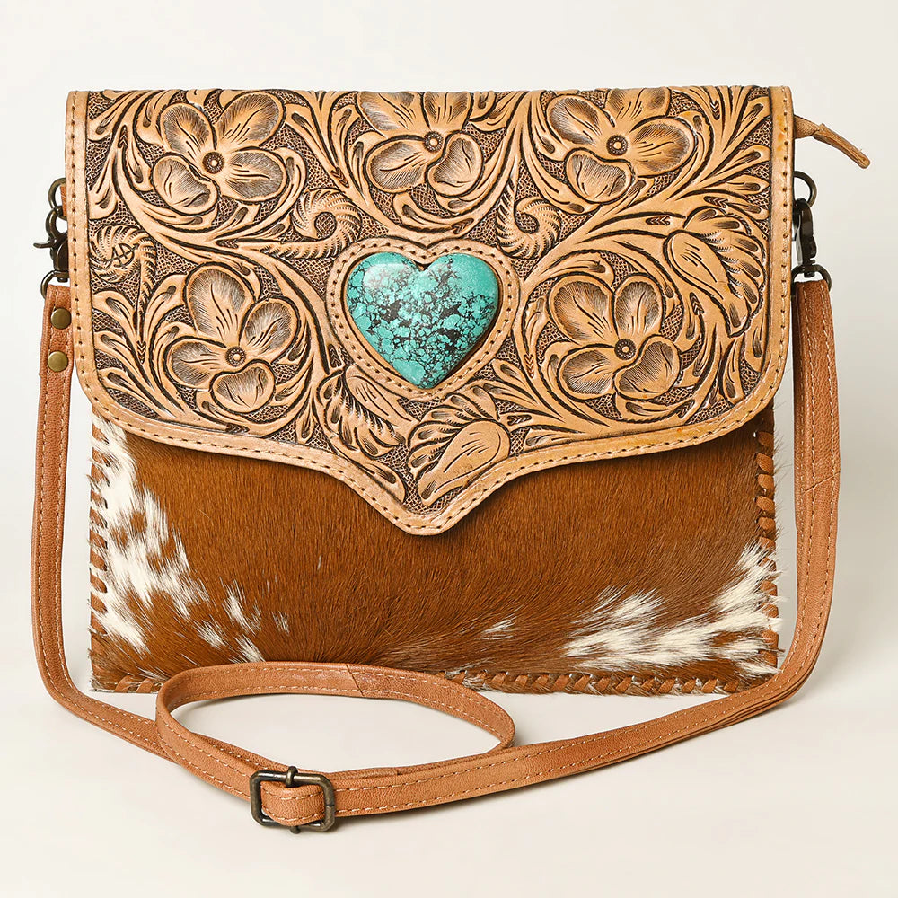 Tooled Leather Shoulder Bag