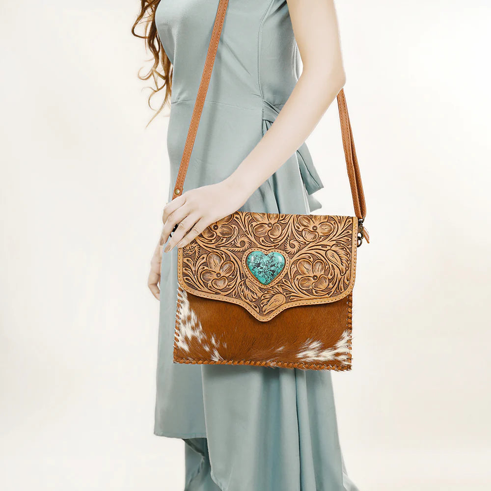 Tooled Leather Shoulder Bag