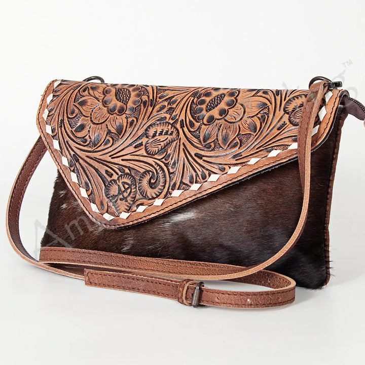 Tooled Leather Clutch Crossbody