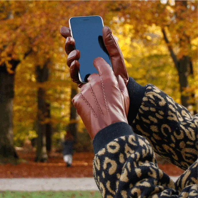 Luxury Leather Gloves in Wintertime