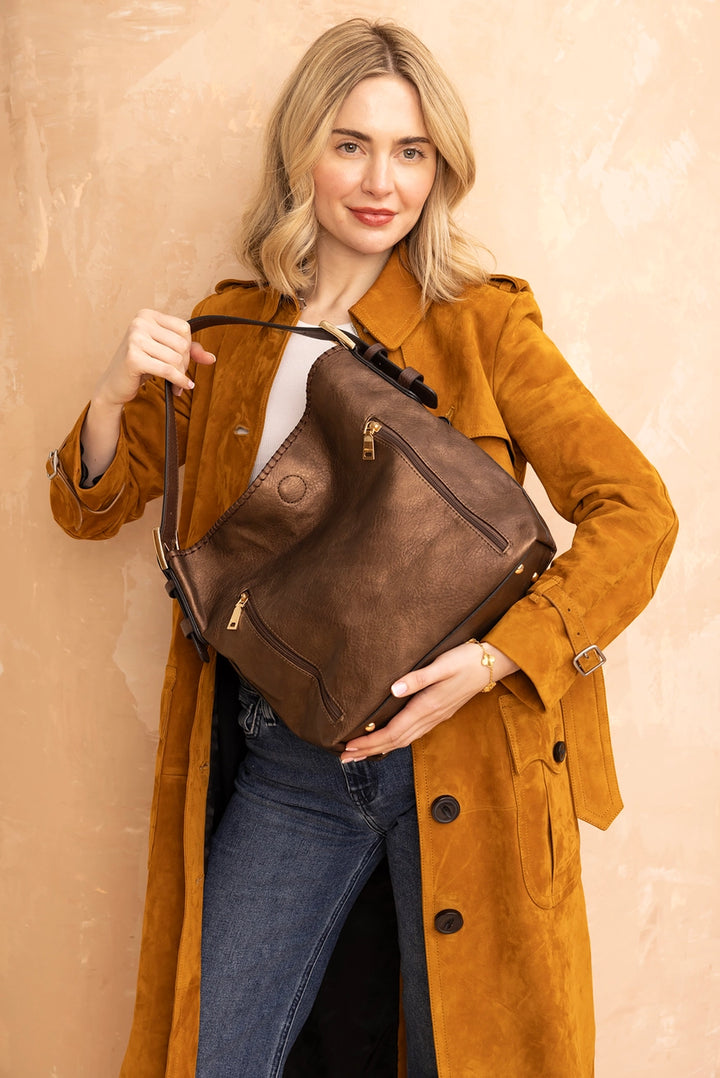 Alexa 2-in-1 Concealed Carry Hobo Bag-Cocoa Pearl