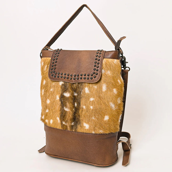 Luxury Leather Backpack American Darling Partial Side View