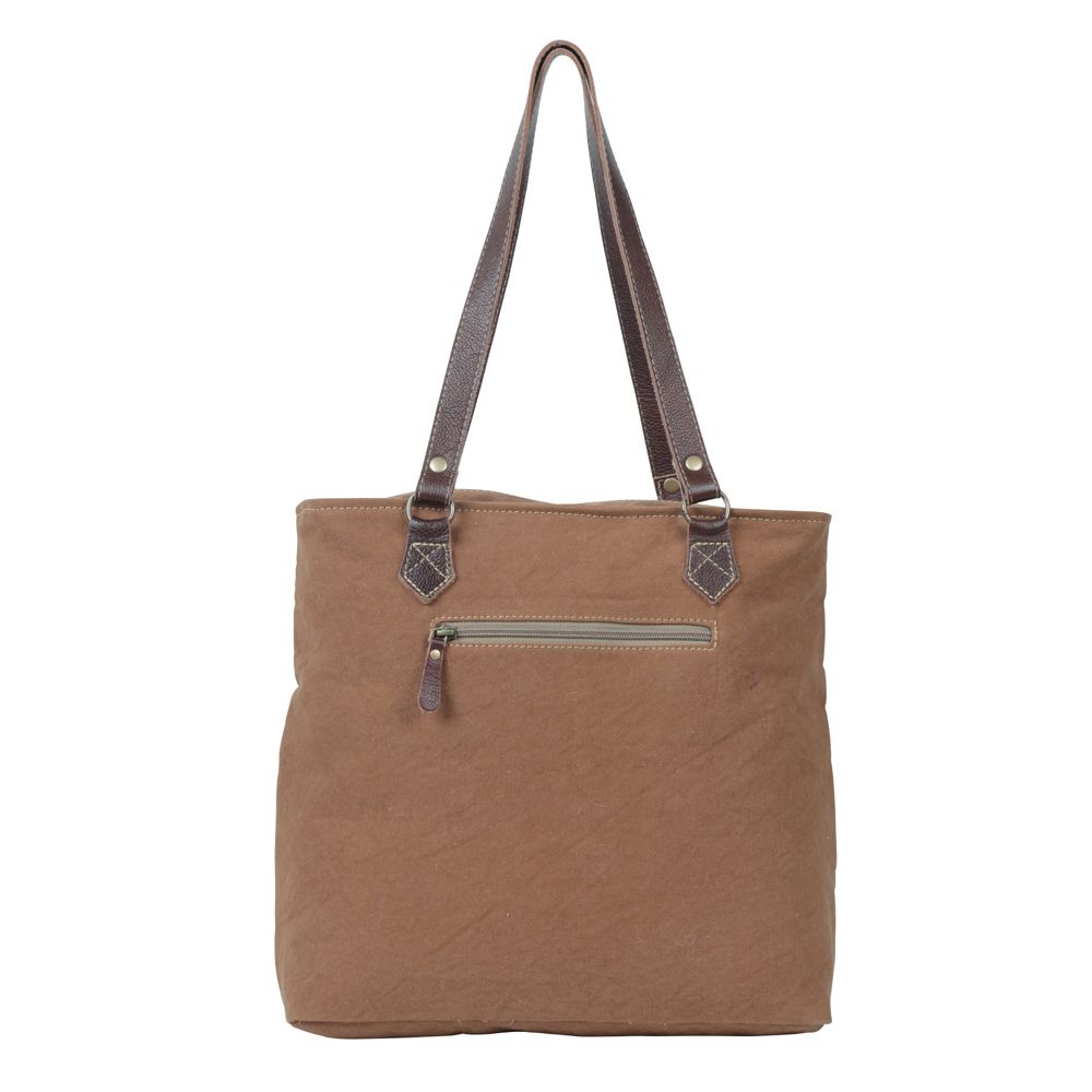 Amethyst Leather & Canvas Tote