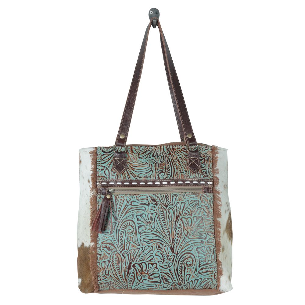 Amethyst Leather & Canvas Tote