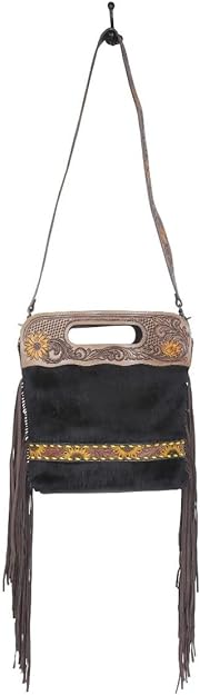 Black Velvet Tooled Crossbody