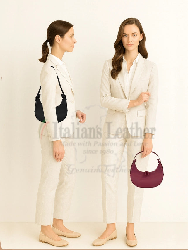 Caramello Compact Hobo Bag – Italian Leather | Made in Italy