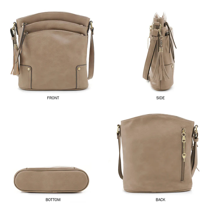 Concealed Carry Lock and Key Crossbody - Taupe