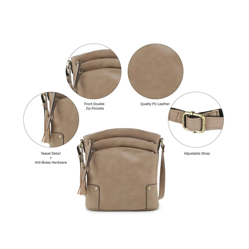 Concealed Carry Lock and Key Crossbody - Taupe