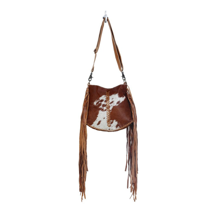 Edgy Cowhide Fringe Shoulder Bag