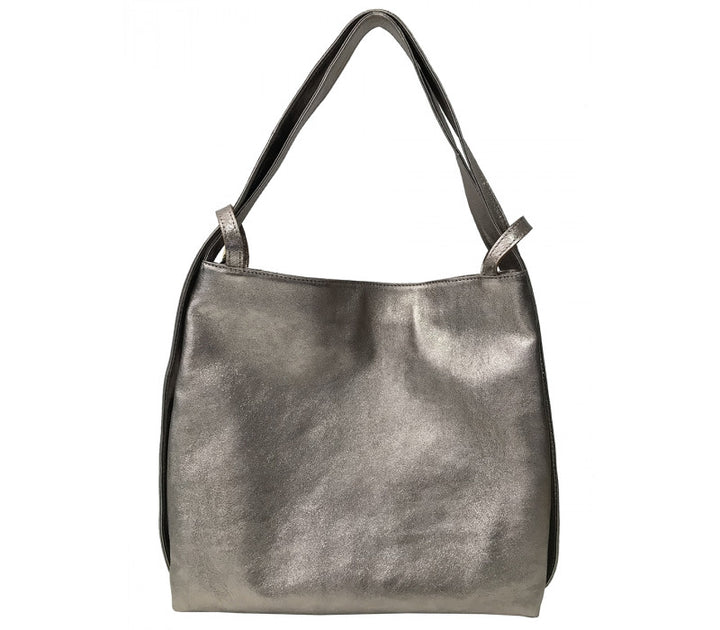 Italian Leather Convertible Bag with Backpack Straps
