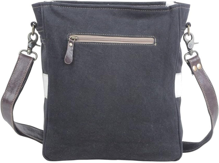 Forest Sky Leather & Canvas Shoulder Bag