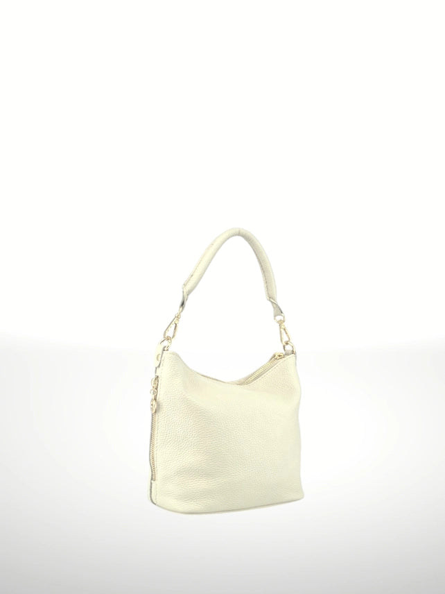 Istelia convertible Italian leather bag , front view, made in Italy