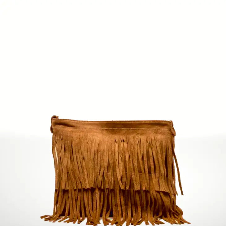 Italian Leather Fringe Shoulder Bag - BELLISIMA HANDBAGS USA