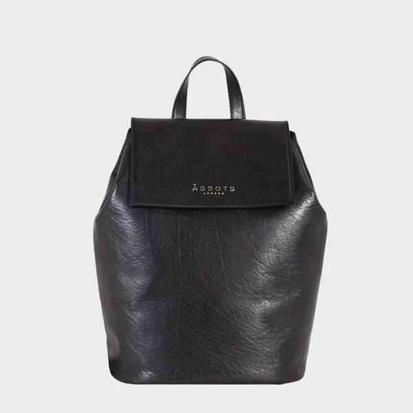 Full-Grain Black Leather Backpack