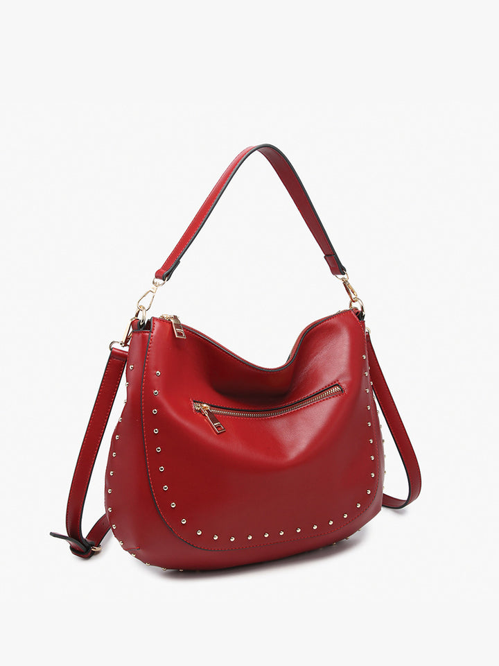 Aurelia Studded Hobo Shoulder Bag with Crossbody
