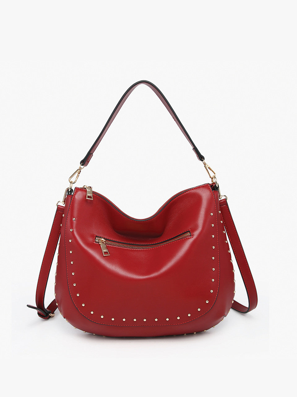 Aurelia Studded Hobo Shoulder Bag with Crossbody