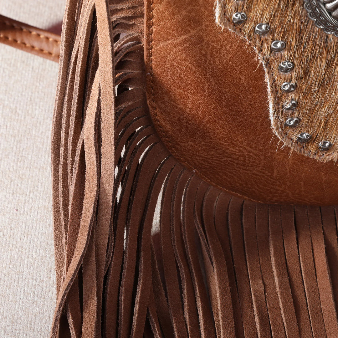 Hair-On Cowhide Fringe Crossbody