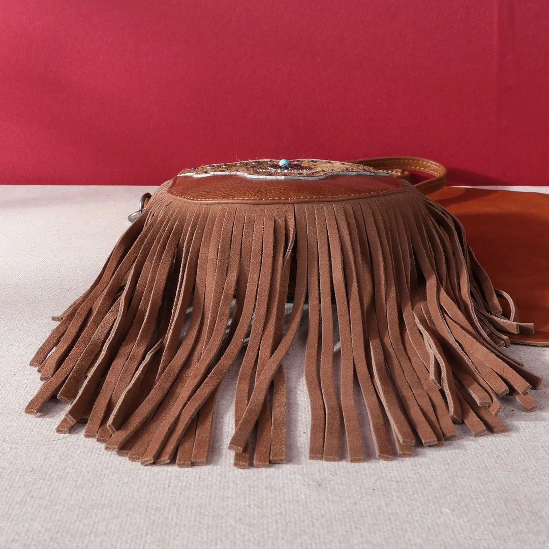 Hair-On Cowhide Fringe Crossbody