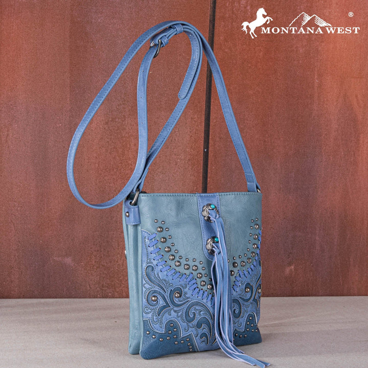 Embroidered Scroll Cut-out Collection Concealed Carry Crossbody