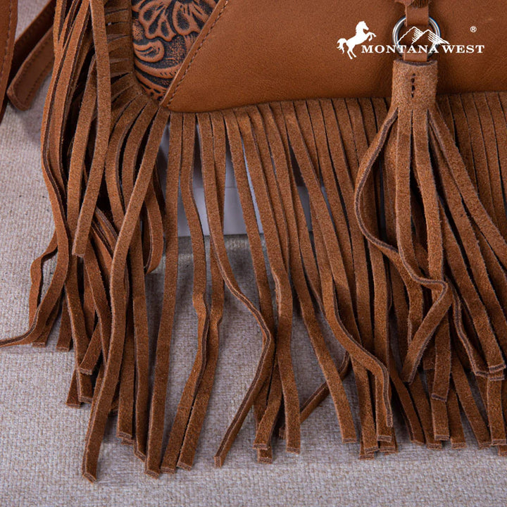 Genuine Leather Hair-On Cowhide Fringe Bohemian Crossbody