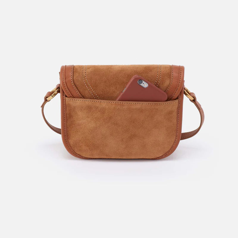 HOBO Kiva Small Crossbody | Suede Leather | Oak Barrel