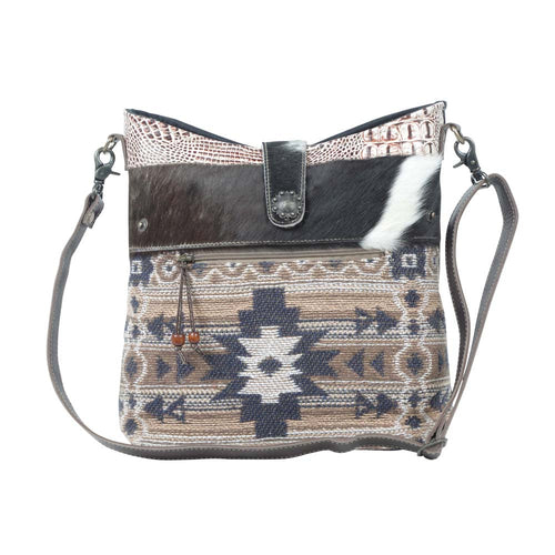 Panthea Leather & Canvas Shoulder Bag