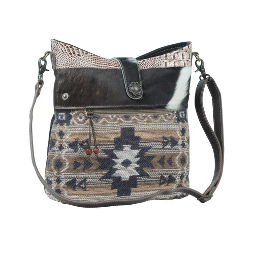 Panthea Leather & Canvas Shoulder Bag