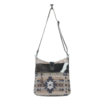 Panthea Leather & Canvas Shoulder Bag