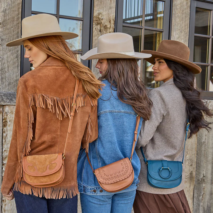 HOBO Kiva Small Crossbody | Suede Leather | Oak Barrel