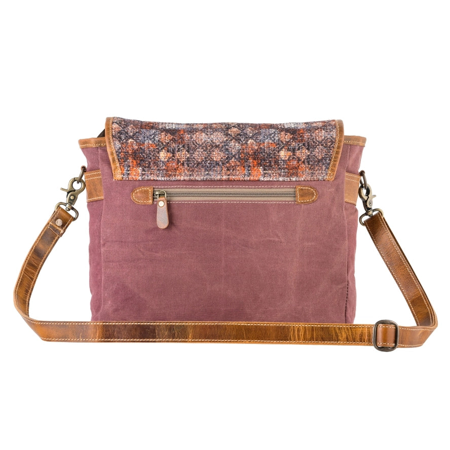 Leather & Canvas Sangria Shoulder Bag