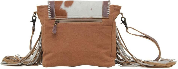 Spotted Mocha Fringe Crossbody