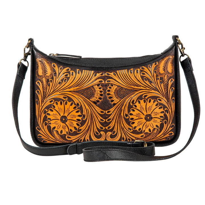 Sunflower Gorge Tooled Leather Bag