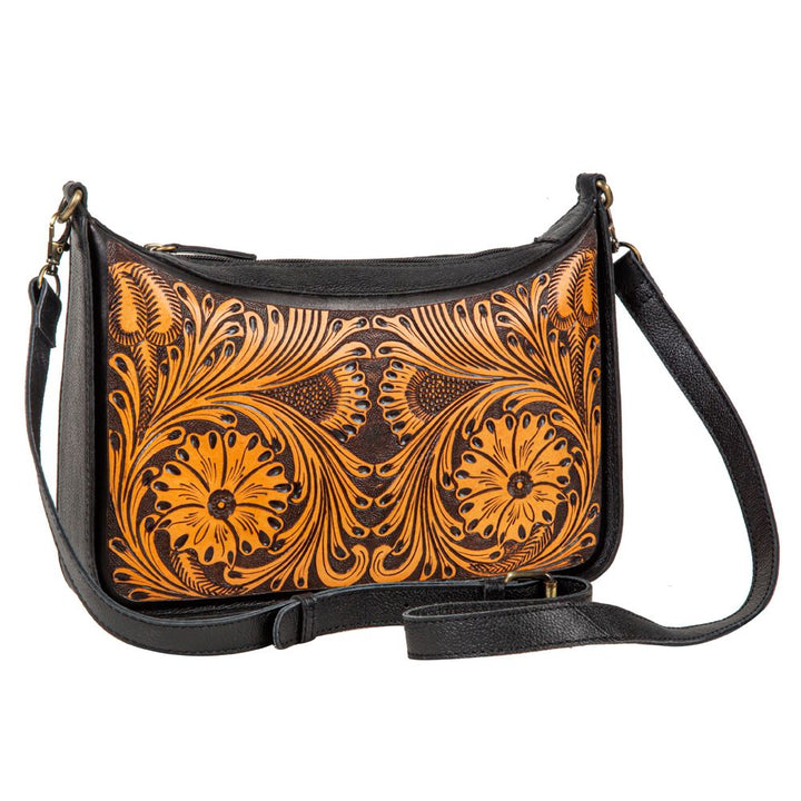 Sunflower Gorge Tooled Leather Bag