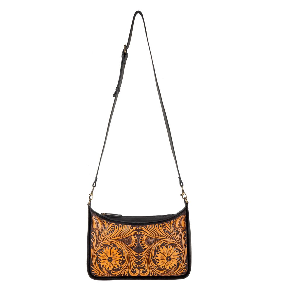 Sunflower Gorge Tooled Leather Bag