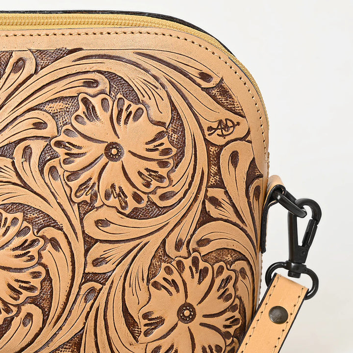 Tooled Leather Shoulder Bag