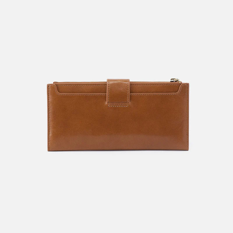 Dunn Continental Wallet by HOBO Back View Truffle Leather.