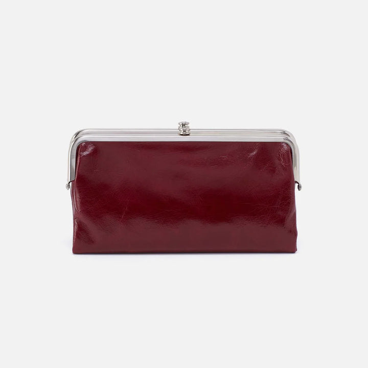 HOBO Lauren Clutch Wallet-Polished Leather-Saddleberry