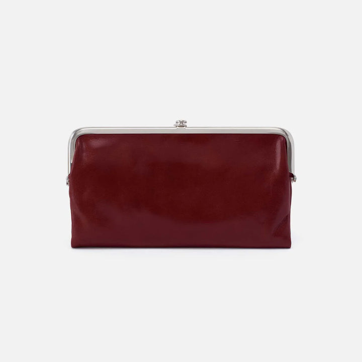 HOBO Lauren Clutch Wallet-Polished Leather-Saddleberry