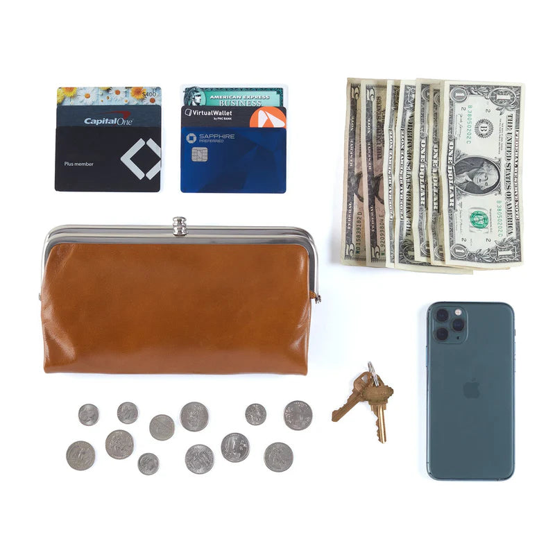 HOBO Lauren Clutch Wallet-Polished Leather-Truffle