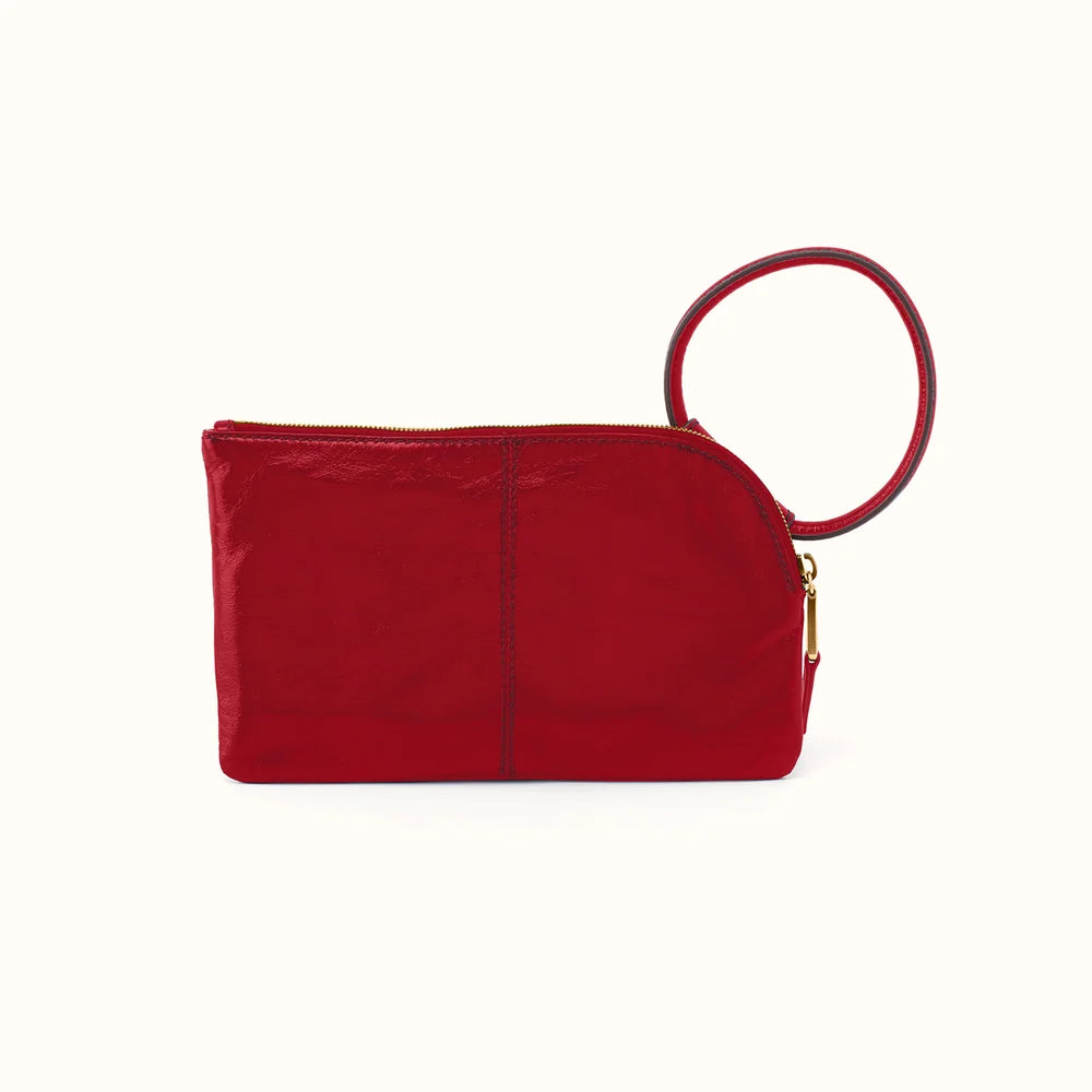 HOBO Sable Leather Wristlet & Clutch - True Red