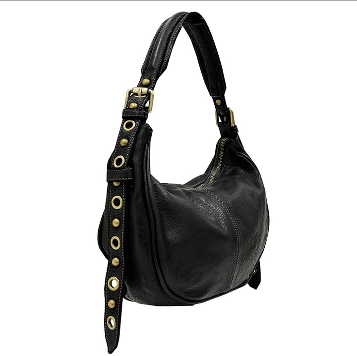 Bolsa Nova Italian Leather Hobo Shoulder Bag