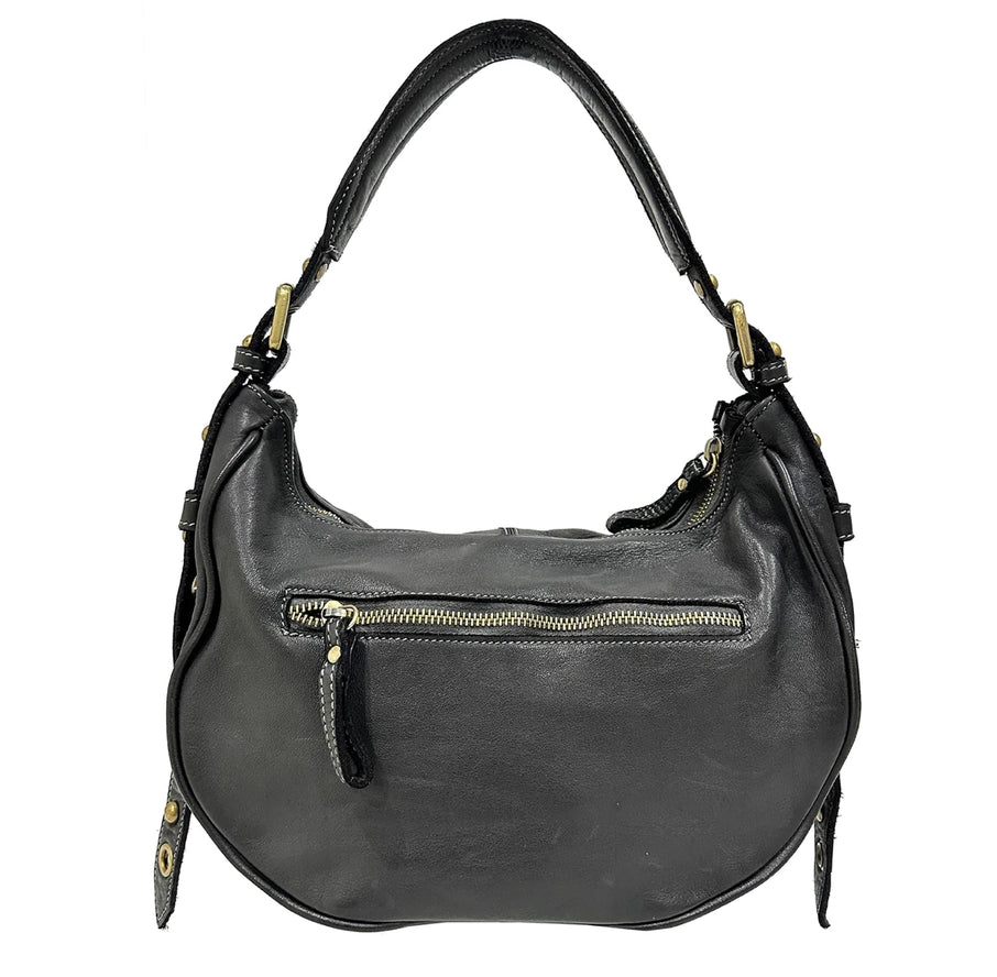 Bolsa Nova Italian Leather Hobo Shoulder Bag