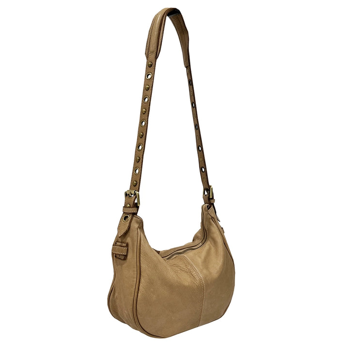 Bolsa Nova Italian Leather Hobo Shoulder Bag