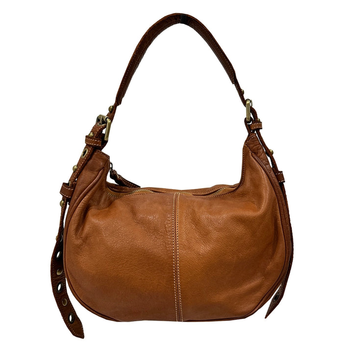 Bolsa Nova Italian Leather Hobo Shoulder Bag