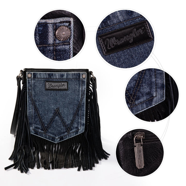 Wrangler Denim Fringe Crossbody