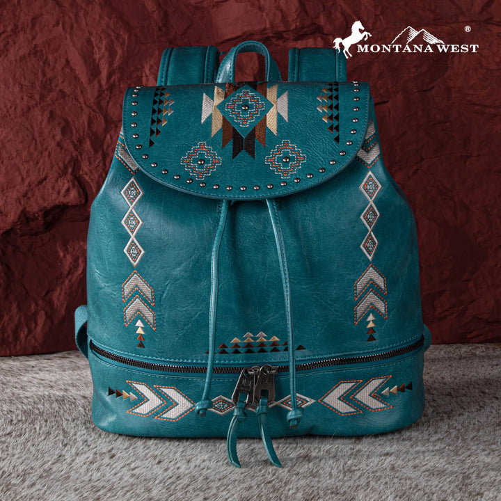 Embroidered Aztec Backpack