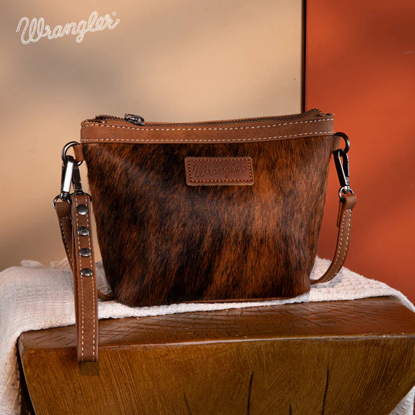 Wrangler Hair On Tooled Leather Crossbody