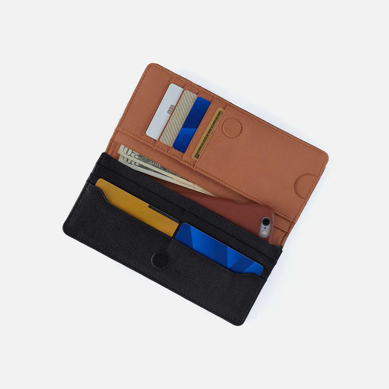 HOBO Hutton Large Wallet | Leather | Black