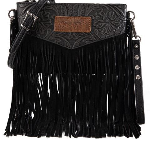 Wrangler Floral Fringe Embossed Crossbody